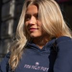 pink palm puff hoodie